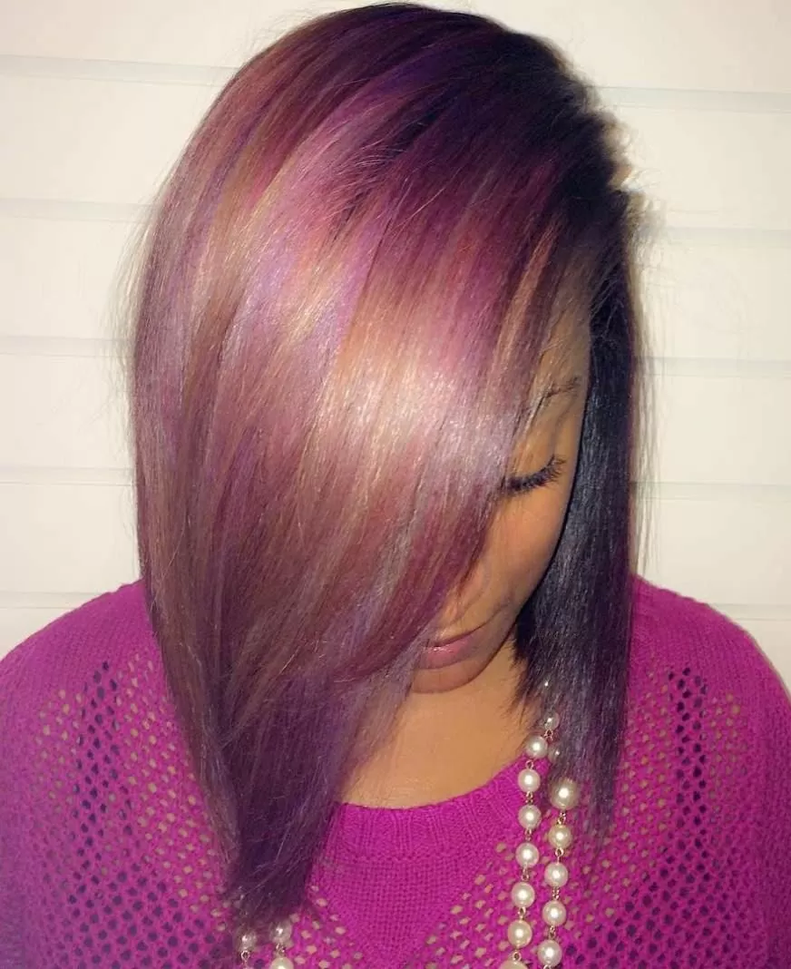 Rainbow sew in bob