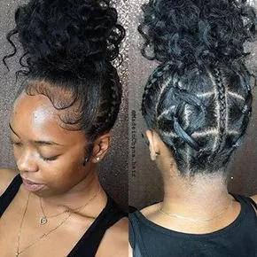 braided curly ponytail