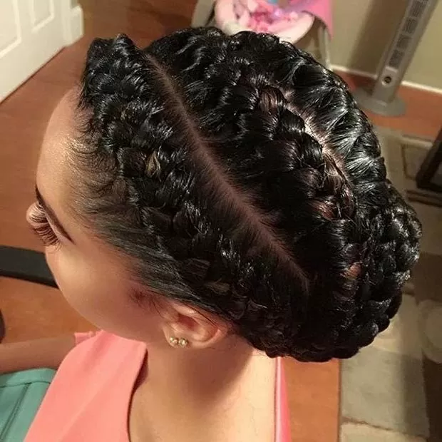 extra large braid updo with weave