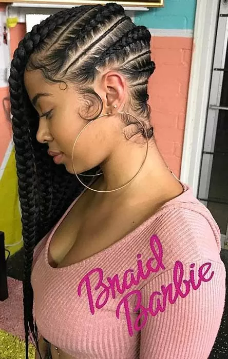 side braided cornrows