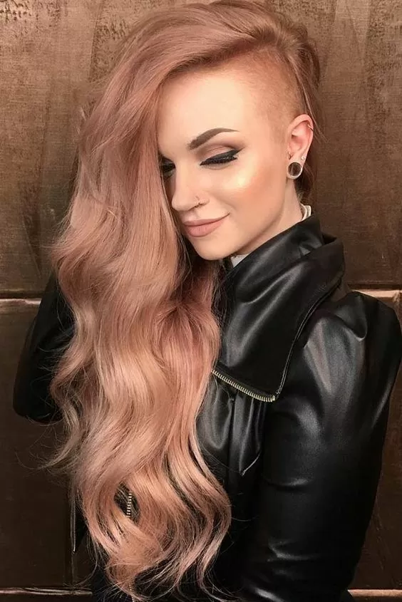 strawberry blonde side shave