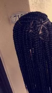 Braided part triangle box braids