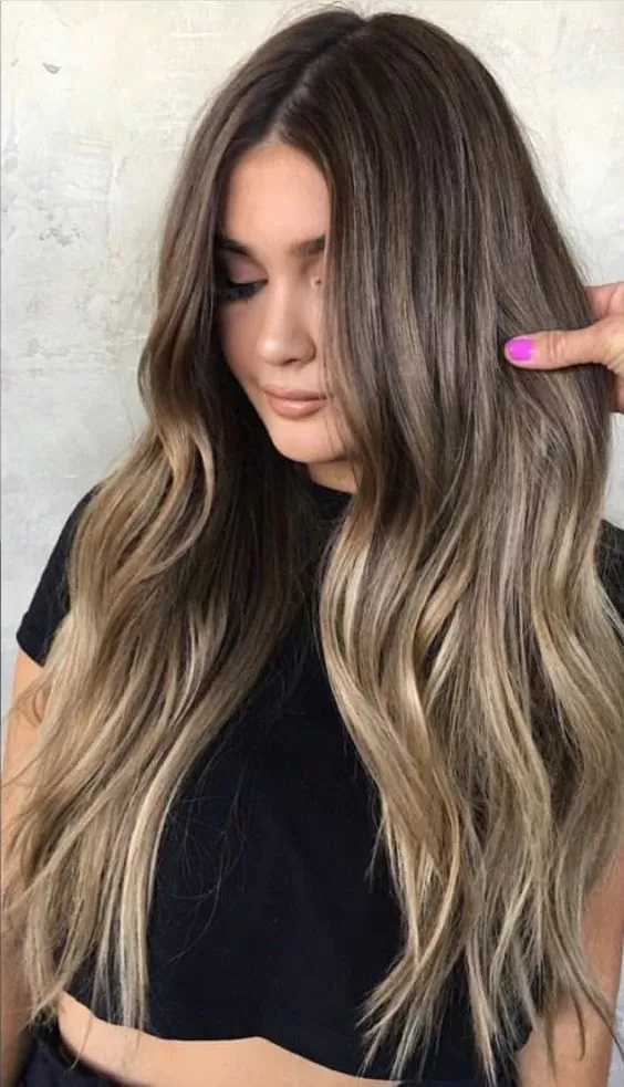 Ash Blonde Balayage in Long Hair