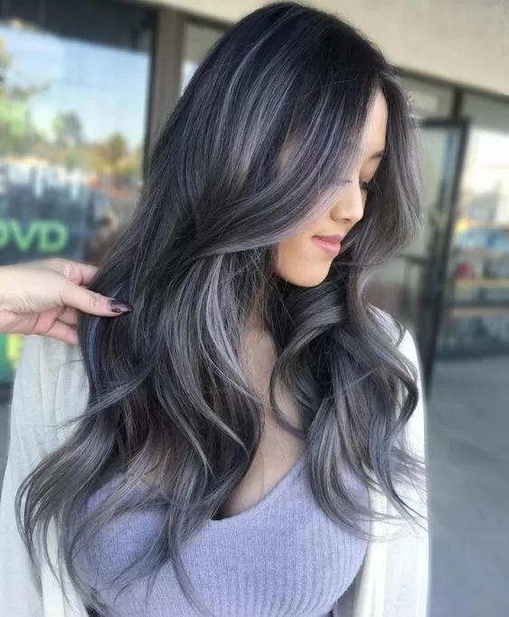 Silvery Grey Balayage