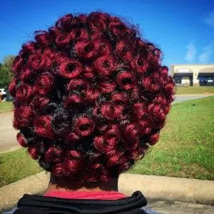 Deep Red Short Crochet Hair