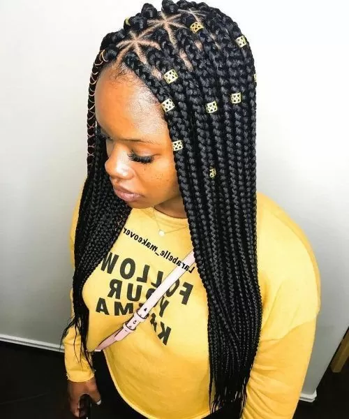 Embroidered Triangle Box Braid