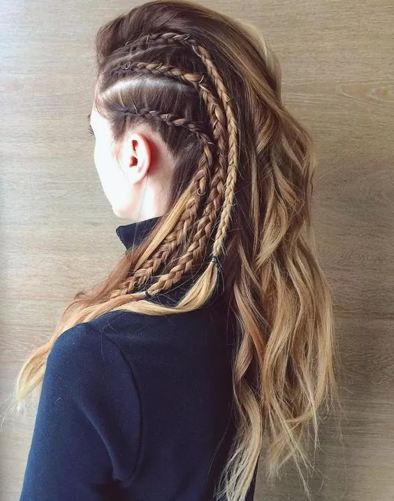 Long Faux Hawk Braids