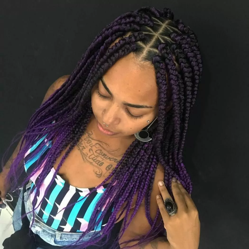 Purple Rain Triangle Box Braid