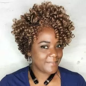 Tapered Blonde Short Crochet Curls