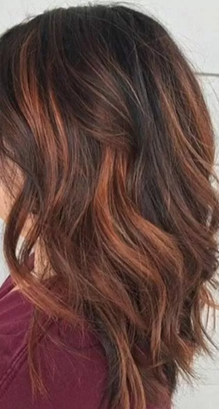 warm auburn balayage