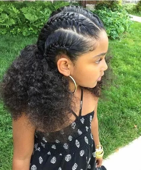 low curls Braids style