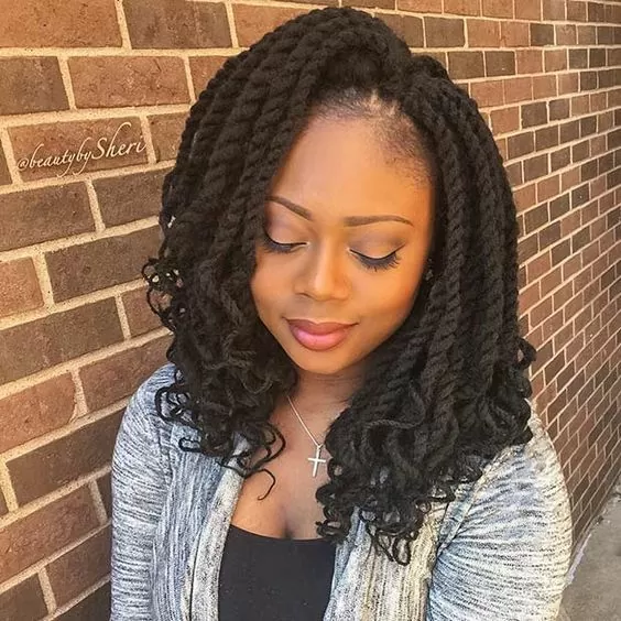 Short crochet twists curly ends