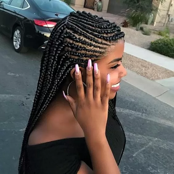 Elegant Feed In Side Hairstyle