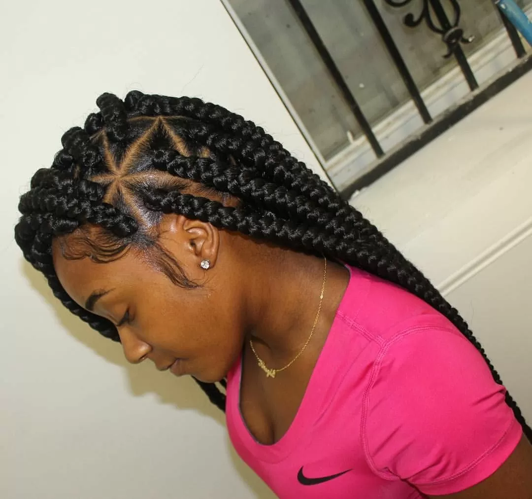 large triangle box braids