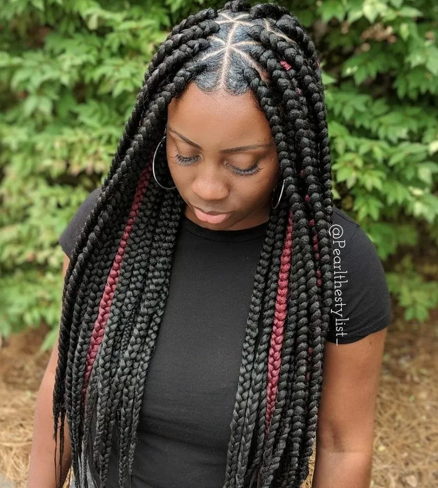 minimal highlights triangle box braid
