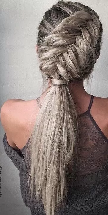 slanting loose dutch braid