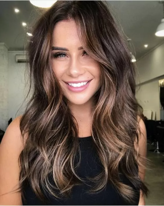 warm brown balayage