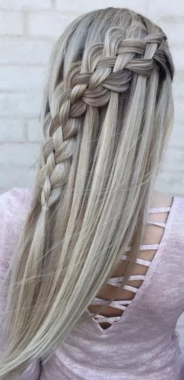 waterfall 4-strand french braid