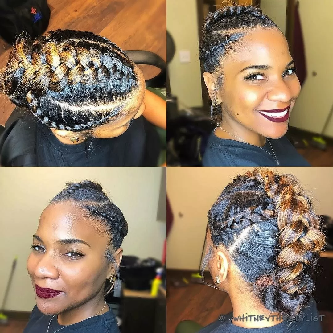 Feed in Braids on Short Natural Hair▻ Jumbo Cornrows on TWA | Protective  Style for optimal hair growth and added length in less than 20 minutes!  Full product details & list on