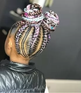Color extension braids for girls