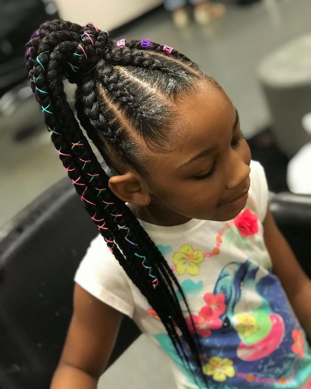 Color thread jumbo braids for girls