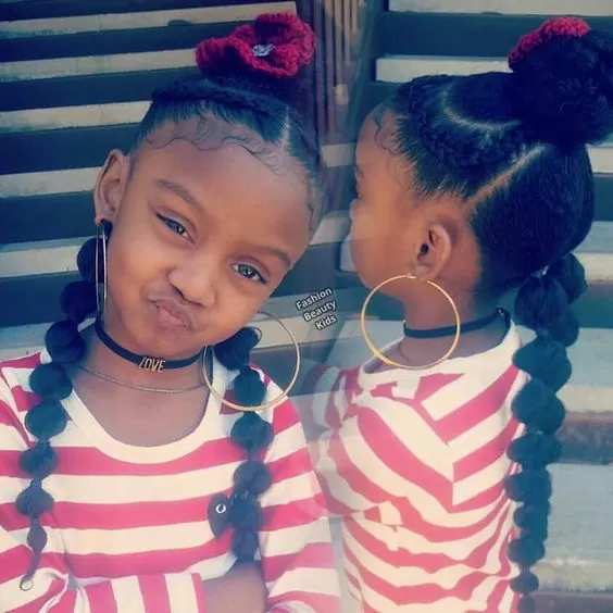 bubble braids and high hbun