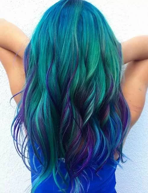 Bold Peacock Hair with Beachy Texture