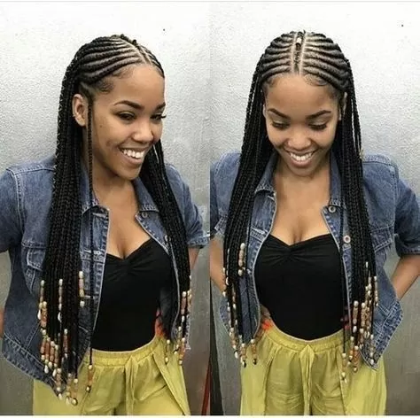 Long Fulani Feed in Braids