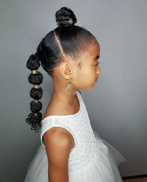 elegant updo ponytail with beads