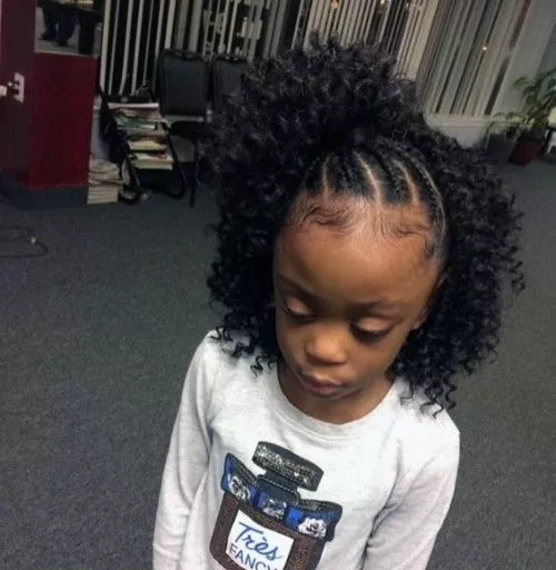 half up braided curly natural hair