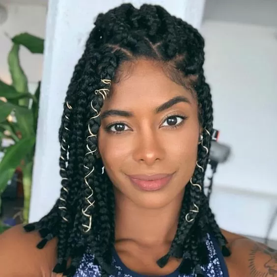 triangle box braid bob