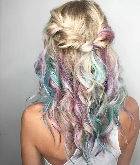 Blonde and Unicorn Hair highlights