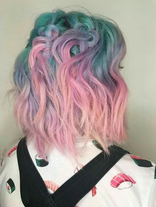 Baby Blue Roots and Bubblegum Pink Tips