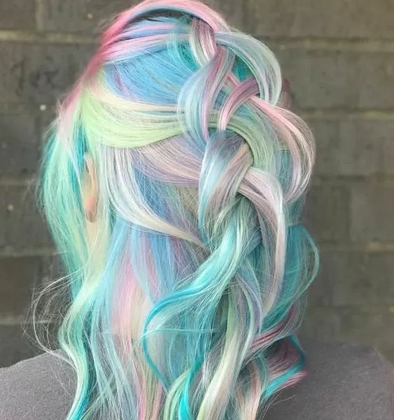 Bright Blue Base With Rainbow Highlights