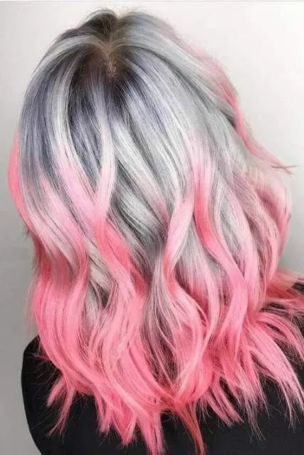 Silver to Bubblegum Pink Ombre