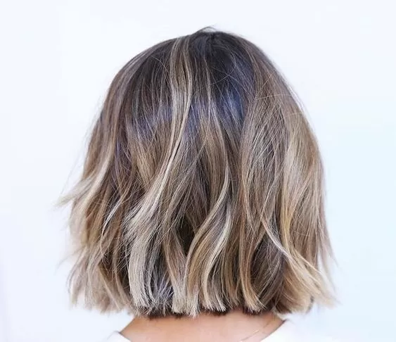 Blunt Bob with Caramel and Platinum Balayage