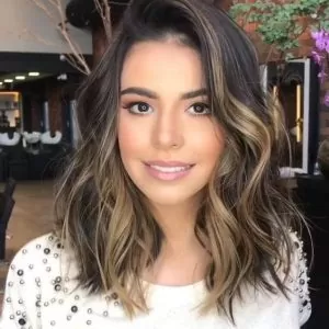 Dark Chocolate Hair with Gold Balayage