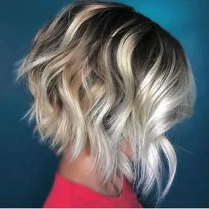 White Blonde Balayage with Caramel Highlights