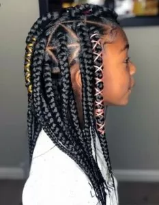 triangle box braids with strings