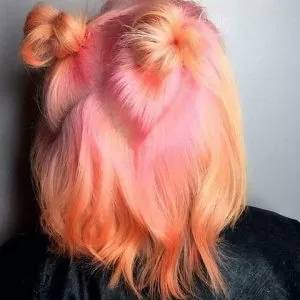 Pink and Blorange Melt Hair Color