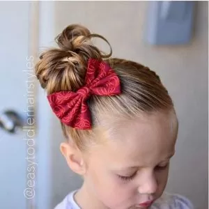 Asymmetric Messy Bun and Bow