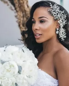 rhinestone side clip bride