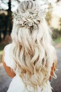 vine half up hair wedding