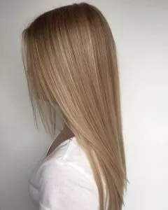 straight solid caramel hair