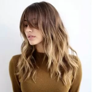 long bangs ombre