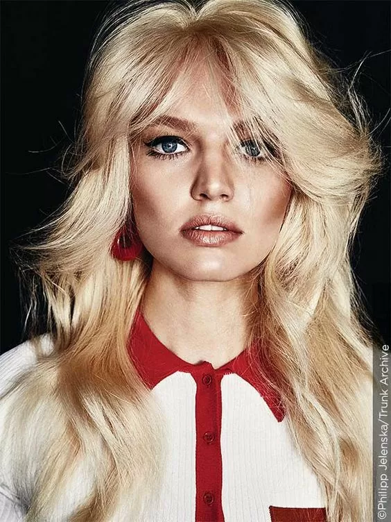 70s Wavy Soft Curtain Bangs