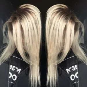 rooted bright blonde