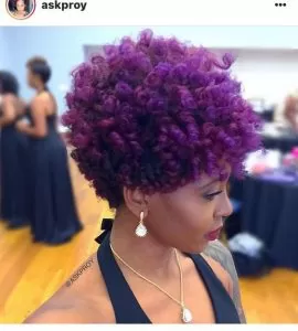 Purple on Natural Curls