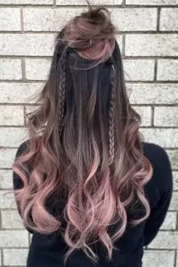 Ash Brown and Pink Balayage