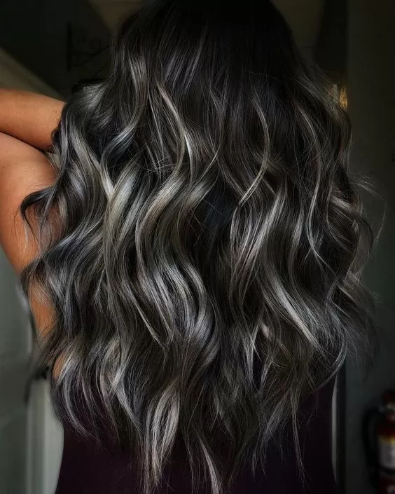 Almost Ash Black Hair Balayage